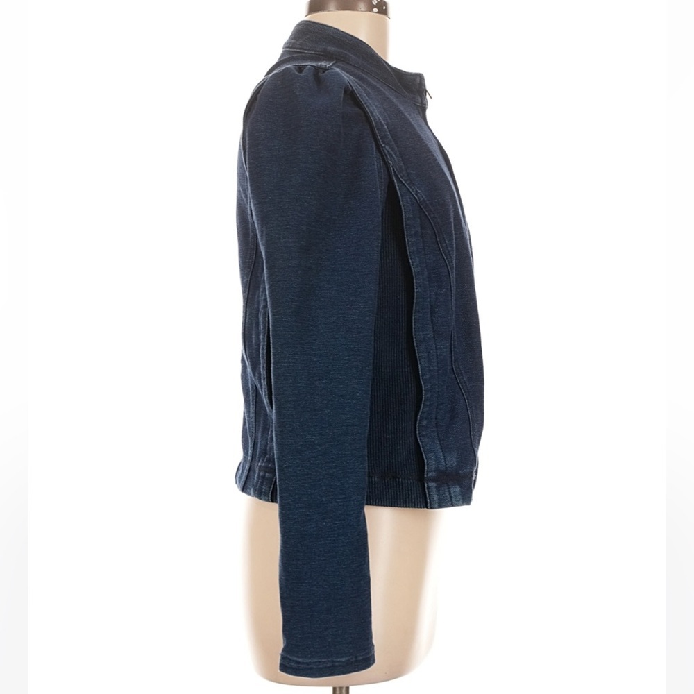 Pilcro by Anthropologie Anita Indigo Denim Crop Zip Up Jacket Women’s Medium - Picture 4 of 6
